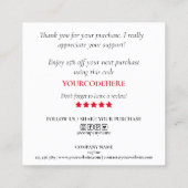 Kerstvakantie script Bedankt voor uw bestelling Vierkante Visitekaartje (Achterkant)