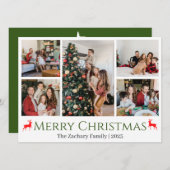 Kerstvakantie Script Familie Foto Collage Feestdagenkaart (Voorkant / Achterkant)