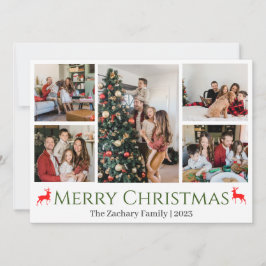 Kerstvakantie Script Familie Foto Collage Feestdagenkaart