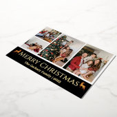 Kerstvakantie Script Familie Foto Collage Folie Feestdagenkaart (Gedraaid)