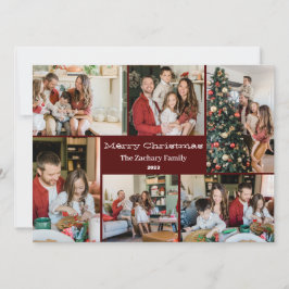 Kerstvakantie Script Familie Fotocollage Feestdagenkaart