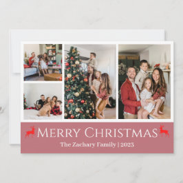Kerstvakantie Script Familie Fotocollage Feestdagenkaart