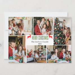 Kerstvakantie Script Familie Fotocollage Feestdagenkaart