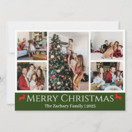 Kerstvakantie Script Familie Fotocollage Feestdagenkaart