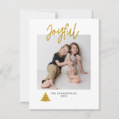 Kerstvakantie script Foto Minimalistische Feestdag Notitiekaartje (Voorkant)