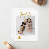 Kerstvakantie script Foto Minimalistische Feestdag Notitiekaartje (Voorkant / Achterkant in situ)