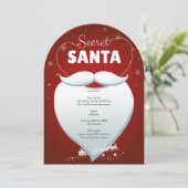 Kerstvakantie Secret Santa Red Gift Exchange Kaart (Staand voorkant)