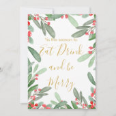 Kerstvakantie seizoen Green Holly Wreath Bright Kaart (Voorkant)