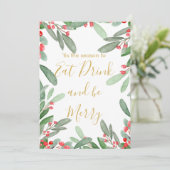 Kerstvakantie seizoen Green Holly Wreath Bright Kaart (Staand voorkant)