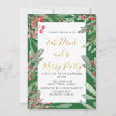 Kerstvakantie seizoen Green Holly Wreath Bright Kaart (Achterkant)