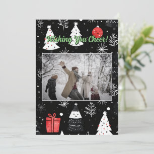 Kerstvakantie Seizoen Pine Tree Gift Photo Card Feestdagenkaart