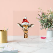 Kerstvakantie Seizoen Xmas Giraffe Acryl Bord (Huwelijk)