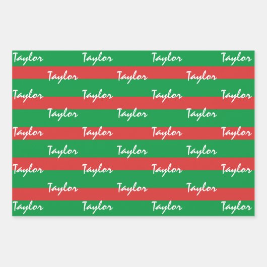 Kerstvakantie Set Aangepaste namen Wrapping Paper (Voorkant 3)
