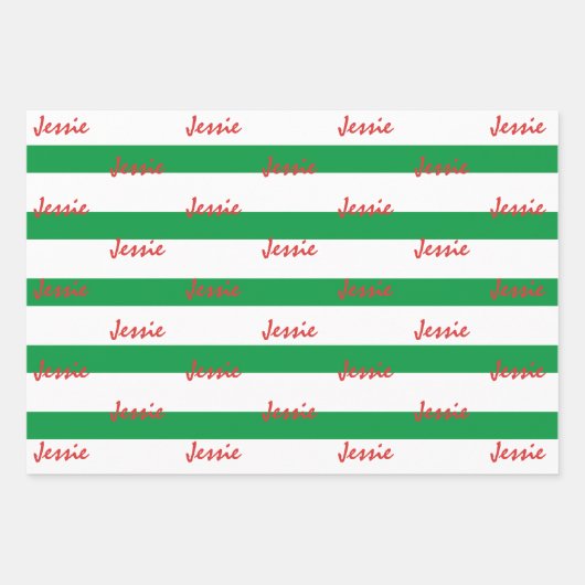 Kerstvakantie Set Aangepaste namen Wrapping Paper (Voorkant 2)