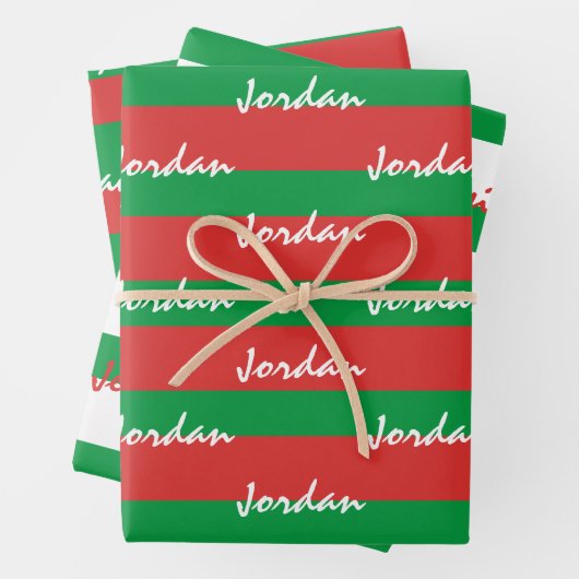 Kerstvakantie Set Aangepaste namen Wrapping Paper (In situ)