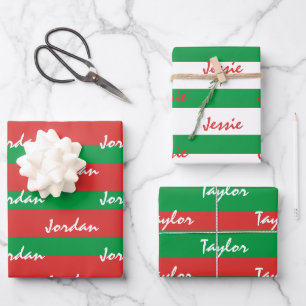Kerstvakantie Set Aangepaste namen Wrapping Paper