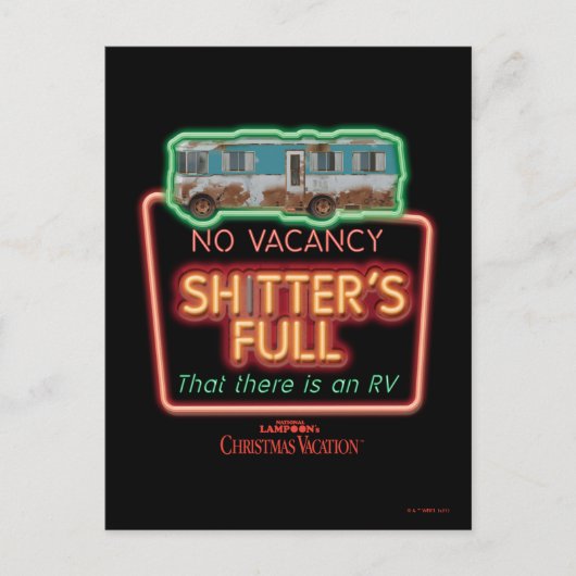 kerstvakantie | Sh*tter's Full Neon Sign Briefkaart (Voorkant)