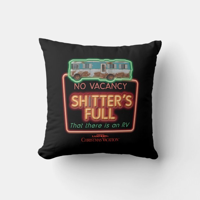 kerstvakantie | Sh*tter's Full Neon Sign Kussen (Voorkant)