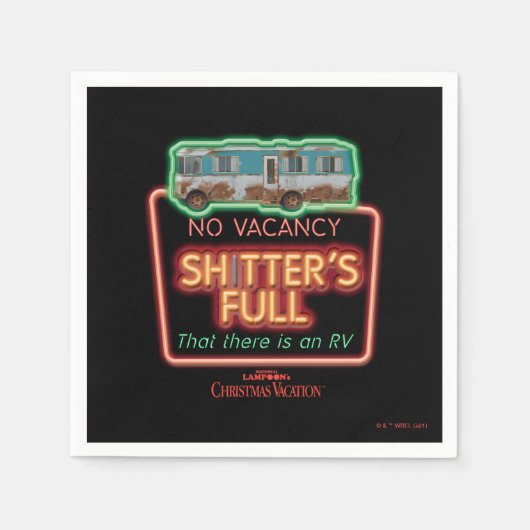 kerstvakantie | Sh*tter's Full Neon Sign Servet (Voorkant)