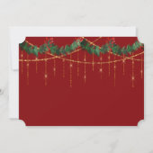 Kerstvakantie slinger glitters uitnodiging (Achterkant)