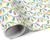 Kerstvakantie slingerlichtjes cadeaupapier (Rol Hoek)