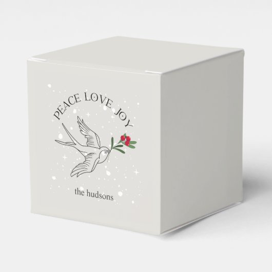 Kerstvakantie Sneeuw Vogel Bessen Gift Favor Box Bedankdoosjes (Voorkant Zijde)
