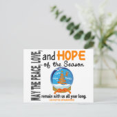 Kerstvakantie sneeuw Wereldbol 1 leukemie Feestdagenkaart (Staand voorkant)