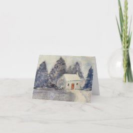 Kerstvakantie Sneeuwig Cottage Feestdagen Kaart