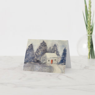 Kerstvakantie Sneeuwig Cottage Feestdagen Kaart