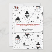 Kerstvakantie Sneeuwman Flake Fotokaart Minimal Feestdagenkaart (Achterkant)