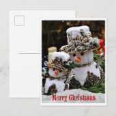 Kerstvakantie sneeuwman Kerstkaart Aankondigingskaart (Voorkant / Achterkant)