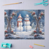 Kerstvakantie Sneeuwman Koppel Decoupage Tissuepapier (Craft)