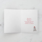 Kerstvakantie-sneeuwman met gouden sterrenkaart kaart (Binnen)