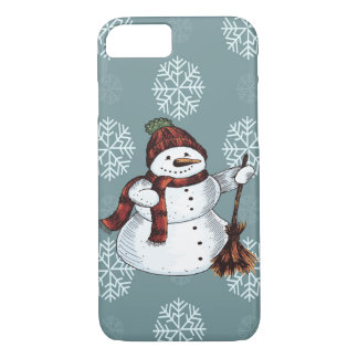 Kerstvakantie Sneeuwman wit Rood & Grijs Case-Mate iPhone Case
