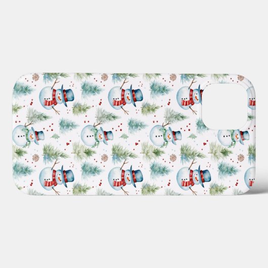 Kerstvakantie Sneeuwmannen Naadloos Patroon Case-Mate iPhone Case (Achterkant (horizontaal))
