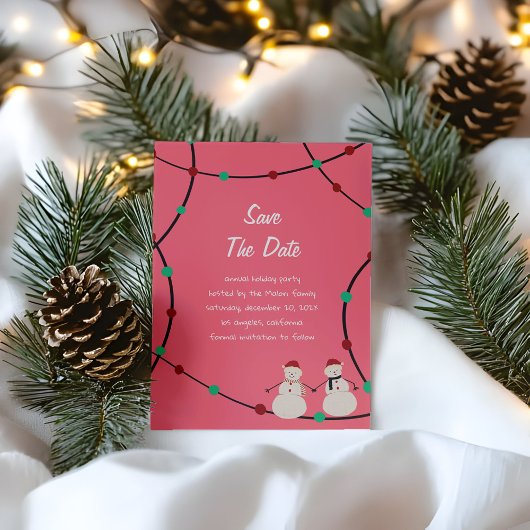 Kerstvakantie – Sneeuwmannenduo & Lichtjes Save The Date