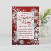 Kerstvakantie Sneeuwvlok Flurry rood Kaart (Staand voorkant)