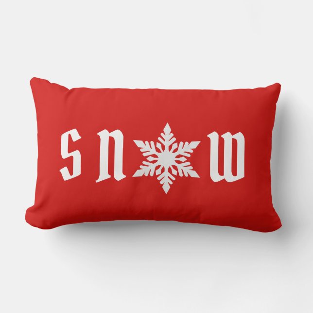 Kerstvakantie Sneeuwvlok Kussen (Voorkant)