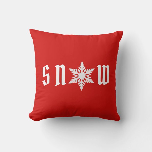 Kerstvakantie Sneeuwvlok Kussen (Voorkant)