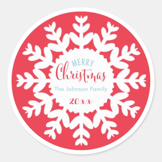 Kerstvakantie | Sneeuwvlok | sticker (Voorkant)