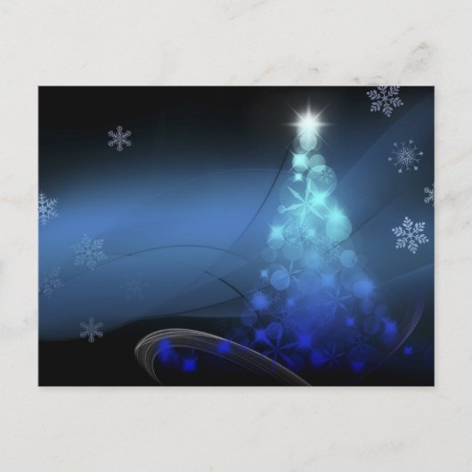 Kerstvakantie Sneeuwvlokken Blauw Feestdagenkaart (Voorkant)