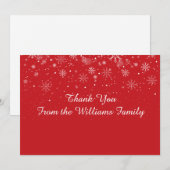 Kerstvakantie Sneeuwvlokken Script Bedankkaart (Voorkant / Achterkant)