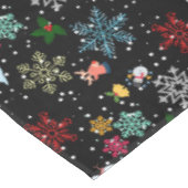 Kerstvakantie Sneeuwvlokken Sneeuwman Mistletoe Tafelkleed (Gekanteld)
