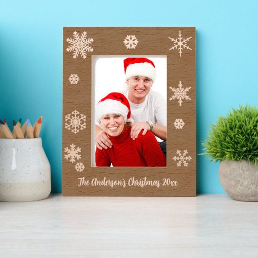 Kerstvakantie Sneeuwvlokken Winter Border Gegraveerde Lijstjes