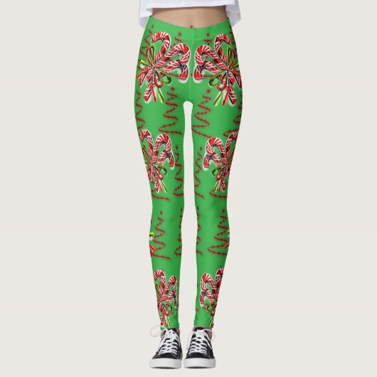 Kerstvakantie Snoepriet Abstract Leggings (Voorkant)