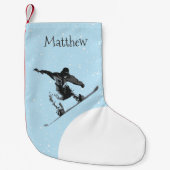 Kerstvakantie Snowboarden gepersonaliseerde sneeuw Kleine Kerstsok (Voorkant)