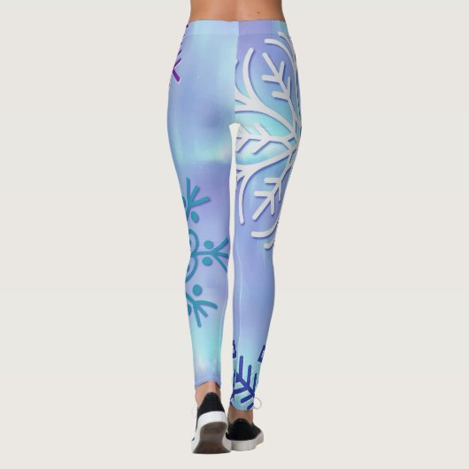 Kerstvakantie Snowflake Winter Art Leggings (Achterkant)