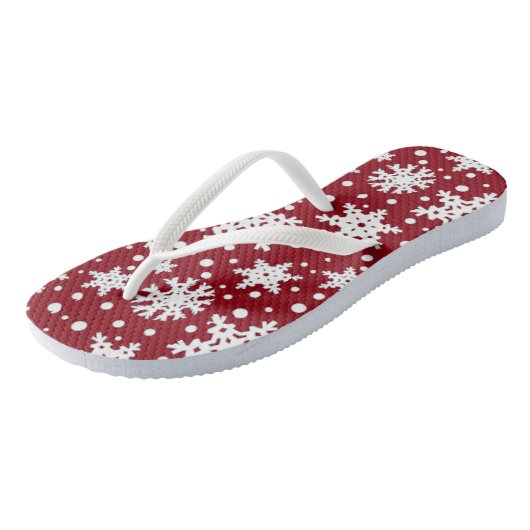  kerstvakantie Snowflakes Teenslippers (Schuin)