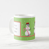 Kerstvakantie Snowman 2-Foto Lijst Koffiemok (Voorkant links)