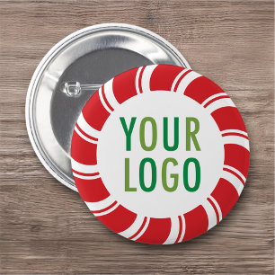 Kerstvakantie Speld met Bedrijfslogo Ronde Button 5,7 Cm
